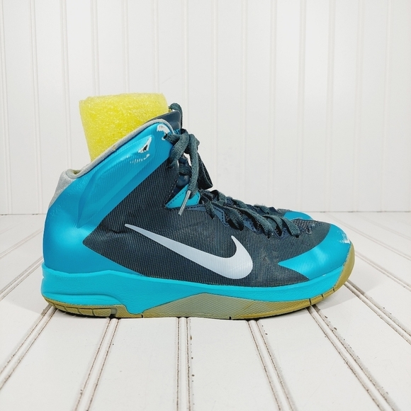 Nike Zoom Hyperquickness Blue Athleisure Running Lace Up High Top Sneakers D801 - Picture 5 of 11